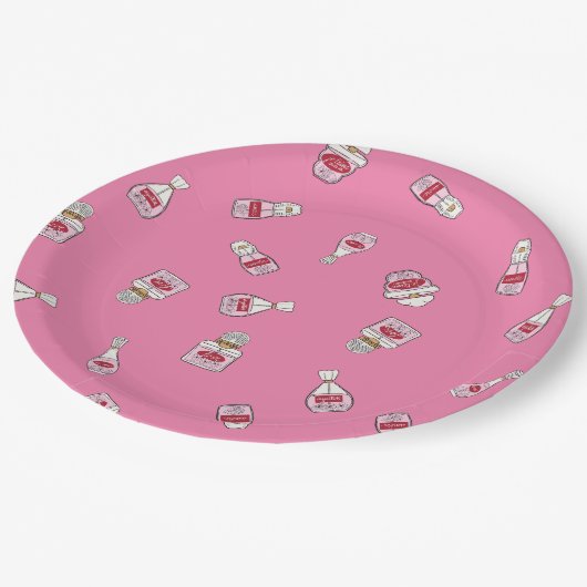 Pappteller "Liebe" Parfümflaschen (Schrägansicht)