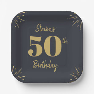 Pappteller Midnight Gold Milestone