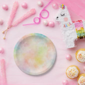 Pappteller mit einem multi Aquarellpastellentwurf (Party)