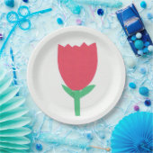 Pappteller mit einem roten Tulpe-Entwurf (Party)