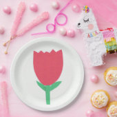 Pappteller mit einem roten Tulpe-Entwurf (Party)