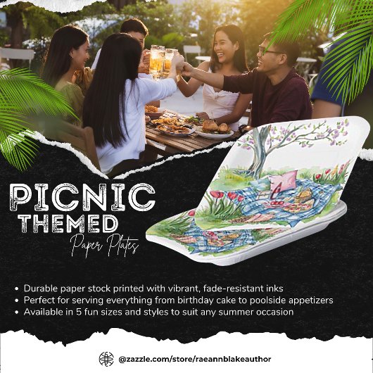 Pappteller mit Picknick-Motiv