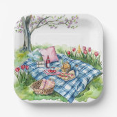 Pappteller mit Picknick-Motiv (Vorderseite)