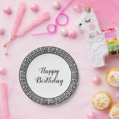 Pappteller mit schwarzem u. weißem griechischem (Party)