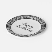 Pappteller mit schwarzem u. weißem griechischem (Schrägansicht)