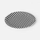 Pappteller mit Schwarzweiss-Streifen (Schrägansicht)