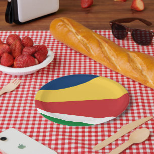 Pappteller mit Seychellen-Farben-Design