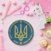 Pappteller mit ukrainischer Nationalsymbolik (Party)