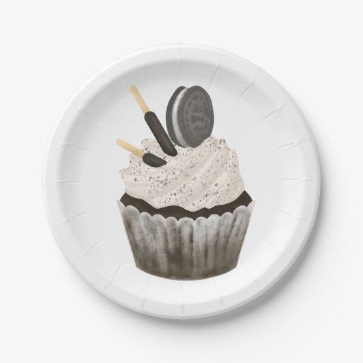 Pappteller, Oreo Geburtstag Cupcake Pappteller (Vorderseite)