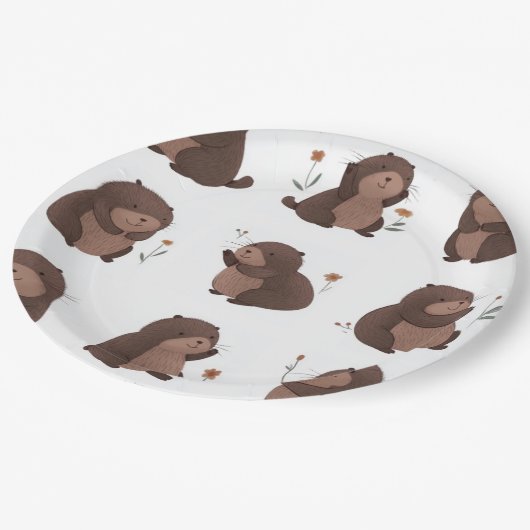 Pappteller "Otto der braune Maulwurf" (Schrägansicht)