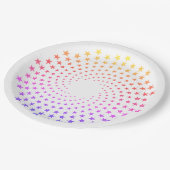 Pappteller - Regenbogenfarbene Sternwirbel (Schrägansicht)