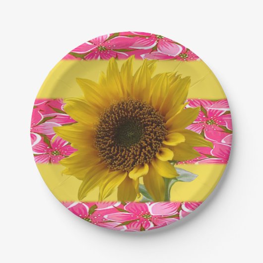 Pappteller Sonnenblume (Vorderseite)