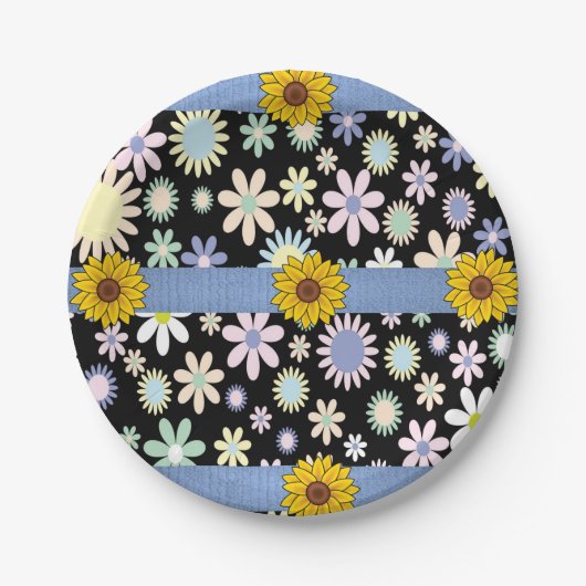 Pappteller Sonnenblumen (Vorderseite)