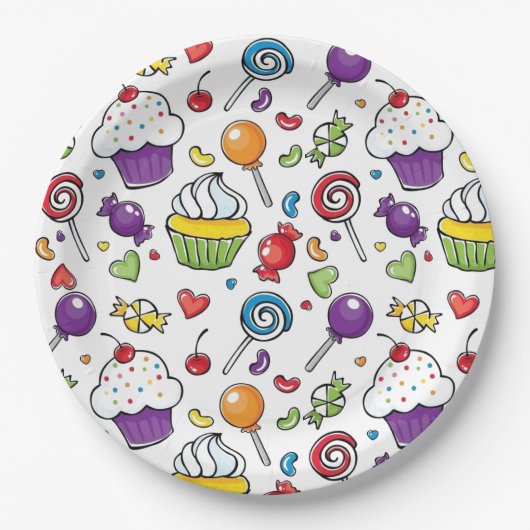 Pappteller - Süßer Cupcake (Vorderseite)