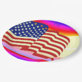 Pappteller--USA-Flagge Pappteller (Schrägansicht)