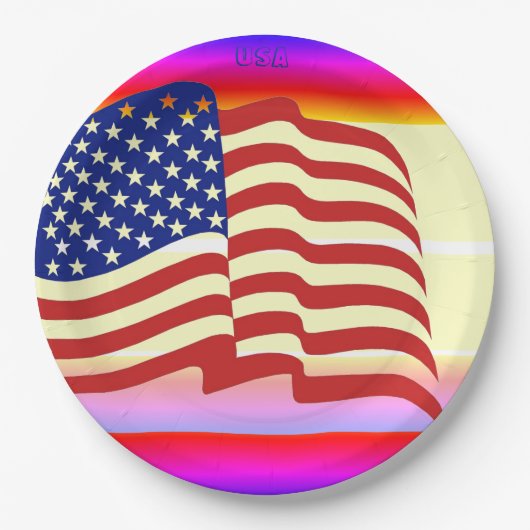 Pappteller--USA-Flagge Pappteller (Vorderseite)