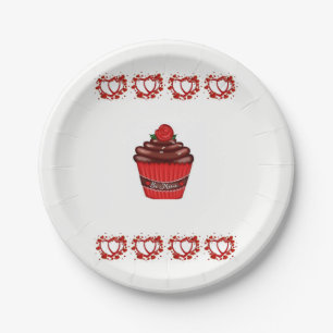 Pappteller Valentinstag Cupcake