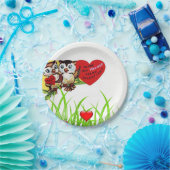 Pappteller Valentinstag Eule Vintage (Party)