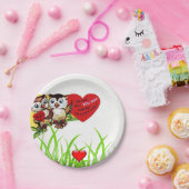 Pappteller Valentinstag Eule Vintage (Party)