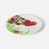 Pappteller Valentinstag Eule Vintage (Schrägansicht)