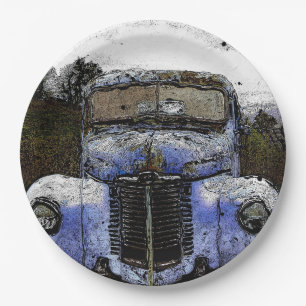 Pappteller-Vintage-LKW Pappteller