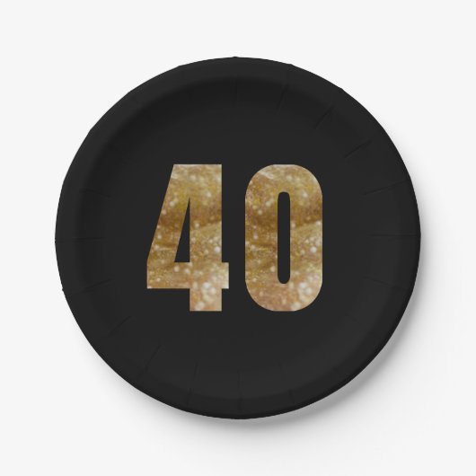Pappteller zum 40. Geburtstag/Jubiläum (Vorderseite)