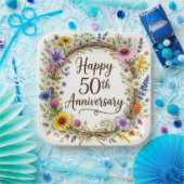 Pappteller zum 50. Hochzeitstag, Fünfzigstes Jubil (Party)