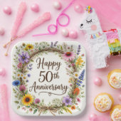 Pappteller zum 50. Hochzeitstag, Fünfzigstes Jubil (Party)