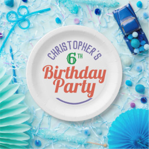 Pappteller zum 6. Geburtstag eines Kindes