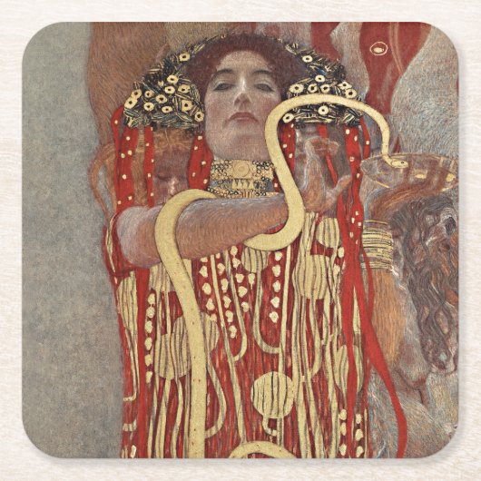 Pappuntersetzer: GUSTAV KLIMT: HYGIEIA: 1907 Rechteckiger Pappuntersetzer (Vorderseite)