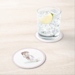 Pappuntersetzer Ostermotiv, Pferd und Hase Runder Pappuntersetzer