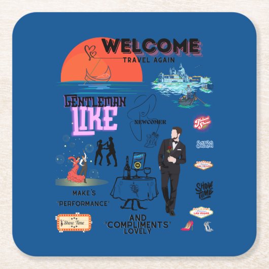 Pappuntersetzer Rechteckiger Pappuntersetzer (Vorderseite)