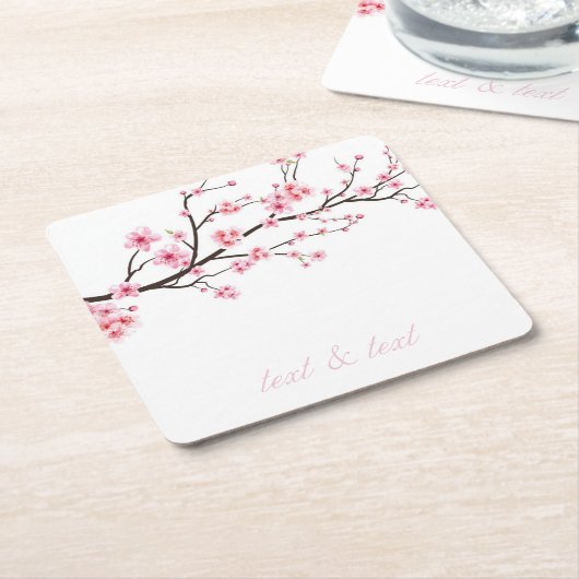 Pappuntersetzer: SAKURA CHERRY BLOSSOMS Rechteckiger Pappuntersetzer (angewinkelt)