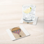 Pappuntersetzer: VINTAG FRENCH HOT AIR BALLOON Rechteckiger Pappuntersetzer (Vor Ort)