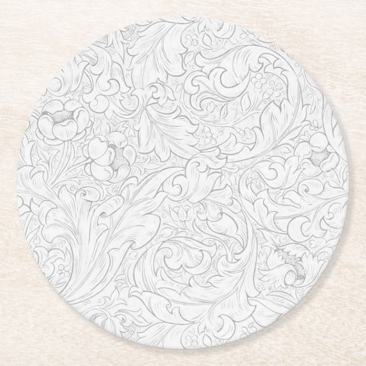 Pappuntersetzer: WILLIAM MORRIS : FLORALISCHES DES Runder Pappuntersetzer (Vorderseite)