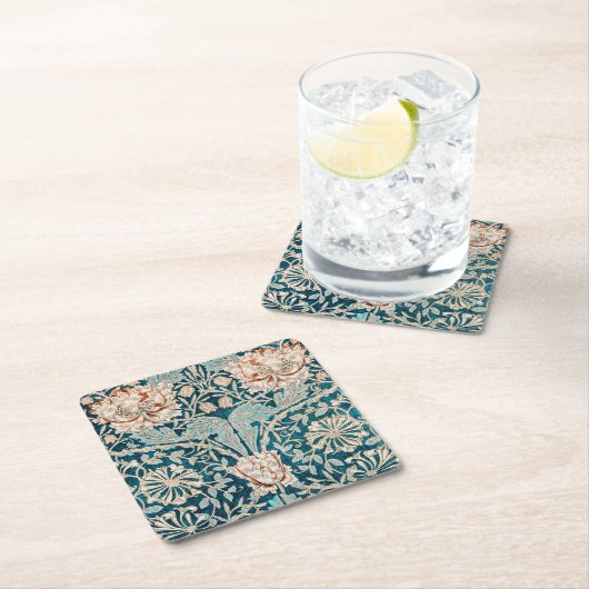 Pappuntersetzer: WILLIAM MORRIS : HONEYSUCKLE Rechteckiger Pappuntersetzer (Vor Ort)