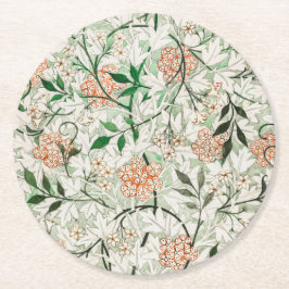 Pappuntersetzer: WILLIAM MORRIS: JASMINE Runder Pappuntersetzer