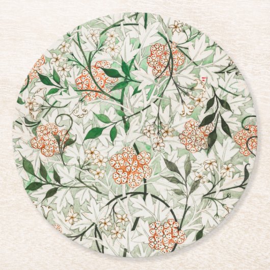 Pappuntersetzer: WILLIAM MORRIS: JASMINE Runder Pappuntersetzer (Vorderseite)