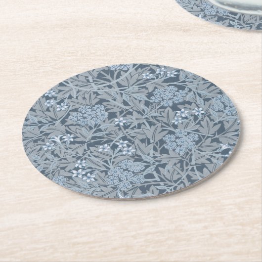 Pappuntersetzer: WILLIAM MORRIS : JASMINE Runder Pappuntersetzer (Angewinkelt)