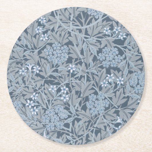 Pappuntersetzer: WILLIAM MORRIS : JASMINE Runder Pappuntersetzer (Vorderseite)