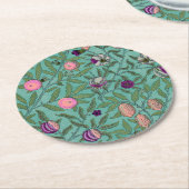 Pappuntersetzer: WILLIAM MORRIS : POMEGRANATE Runder Pappuntersetzer (Angewinkelt)