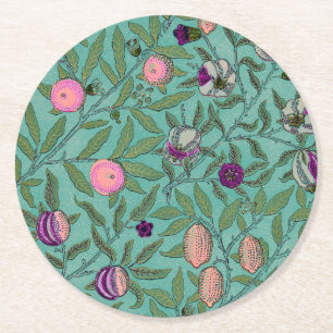 Pappuntersetzer: WILLIAM MORRIS : POMEGRANATE  Runder Pappuntersetzer
