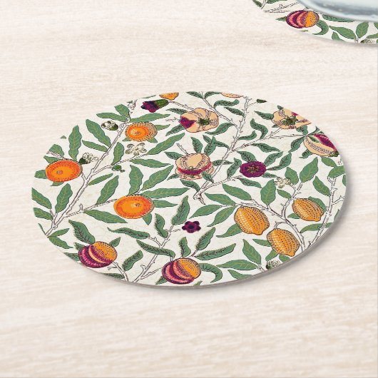 Pappuntersetzer: WILLIAM MORRIS : POMEGRANATE Runder Pappuntersetzer (Angewinkelt)