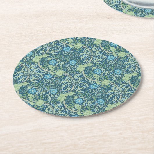 Pappuntersetzer: WILLIAM MORRIS : SEAWEED Runder Pappuntersetzer (Angewinkelt)