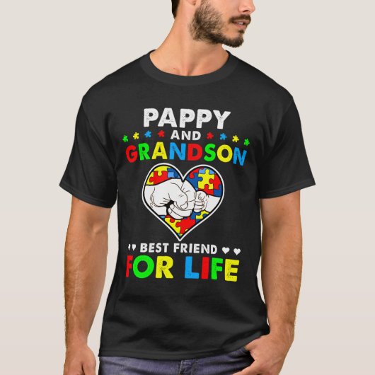 Pappy and Grandson Best Friend for Life Autism Awa T-Shirt (Vorderseite)