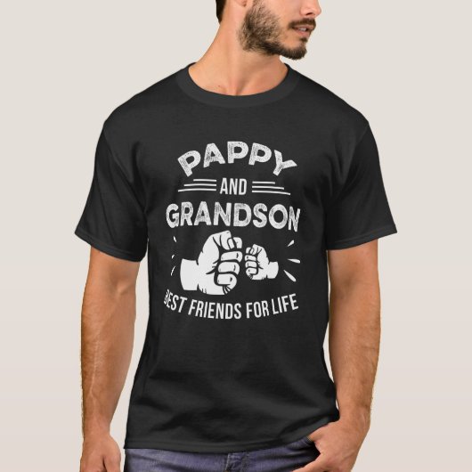 Pappy and Grandson Matching Fist Bump Bester Freun T-Shirt (Vorderseite)