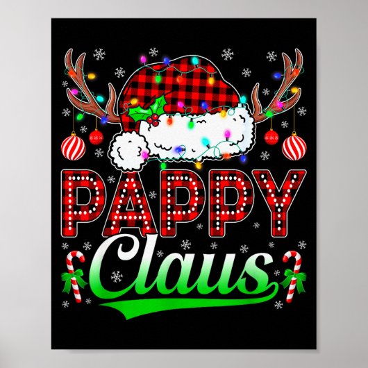 Pappy Claus Christmas Lights Matching Family Xmas  Poster (Vorne)