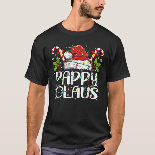 Pappy Claus Christmas Lights Pajama Family Matchin T-Shirt (Vorderseite)