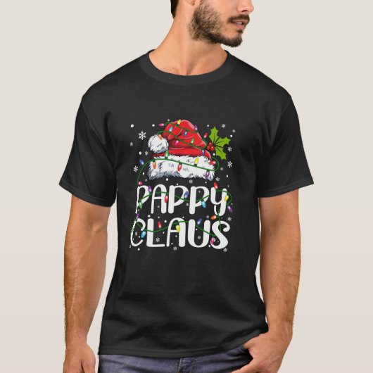 Pappy Claus Christmas Lights Pajama Family Matchin T-Shirt (Vorderseite)
