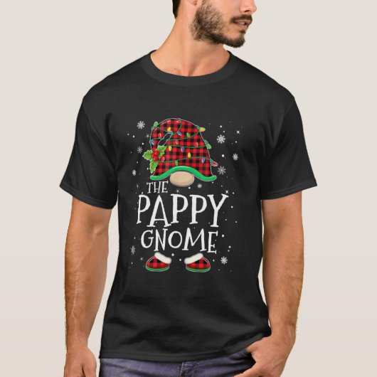 Pappy Gnome Red Plaid Matching Family Christmas Pa T-Shirt (Vorderseite)